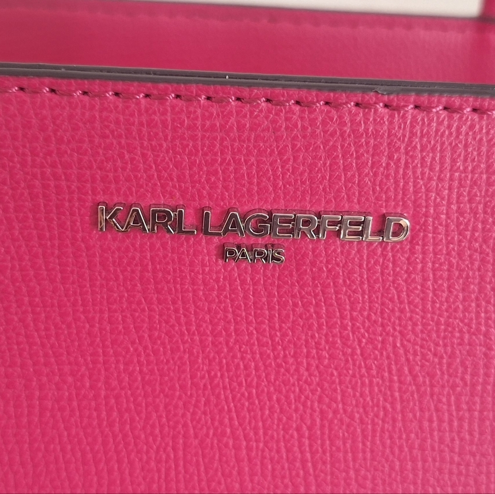 Karl Lagerfeld Paris Maybelle Small Hand Bag Satchel Pink 8"×10" - Picture 7 of 12